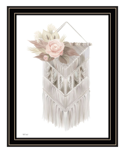 BOHEMIAN MACRAME Black Framed Print Wall Art