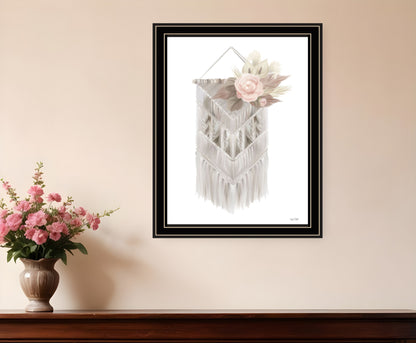 BOHEMIAN MACRAME Black Framed Print Wall Art