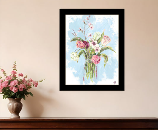 Flourish Black Framed Print Wall Art