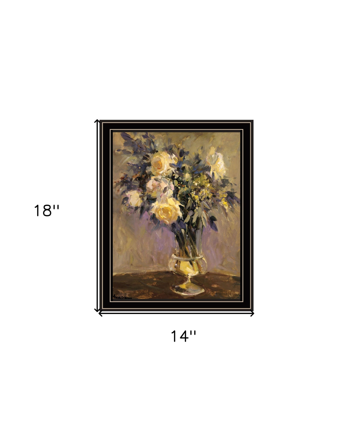 Evening Vase Black Framed Print Wall Art