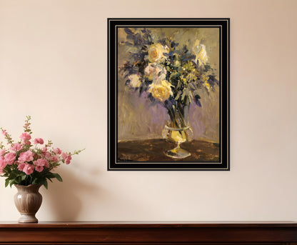 Evening Vase Black Framed Print Wall Art