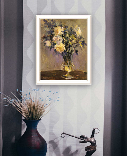 Evening Vase Black Framed Print Wall Art