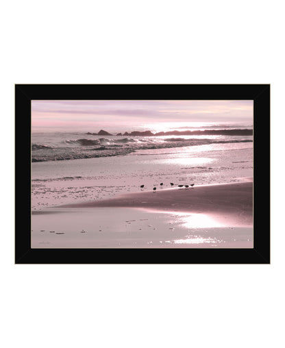 Breakfast On The Beach Black Framed Print Wall Art