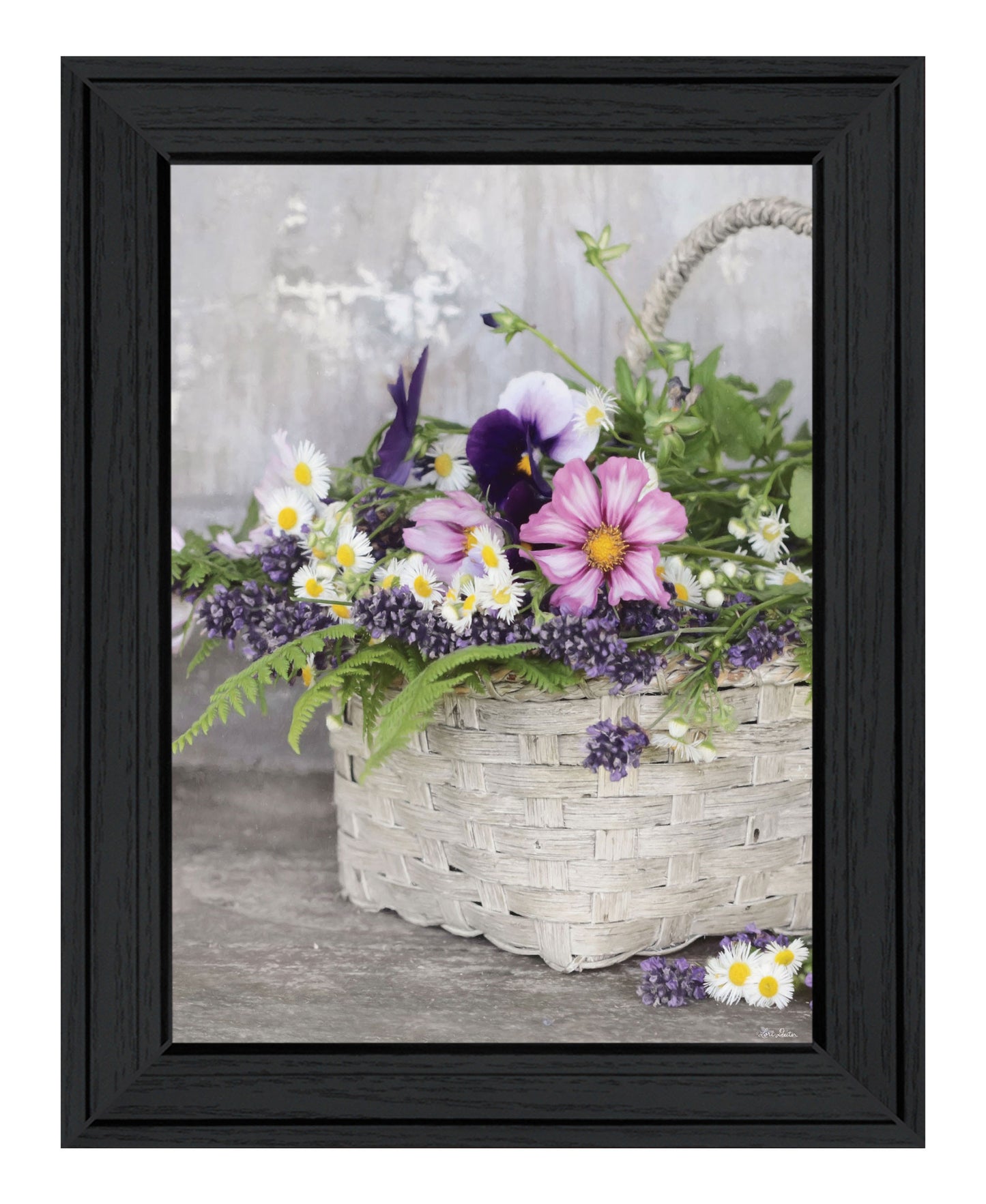 Fresh Garden Basket Black Framed Print Wall Art