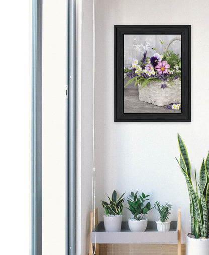 Fresh Garden Basket Black Framed Print Wall Art