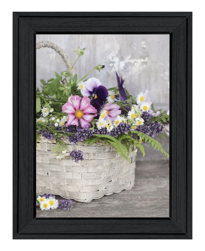 Fresh Garden Basket Black Framed Print Wall Art