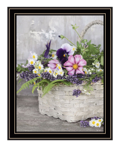 Fresh Garden Basket Black Framed Print Wall Art