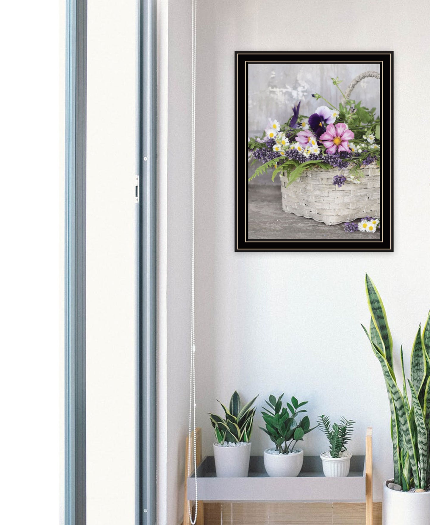 Fresh Garden Basket Black Framed Print Wall Art