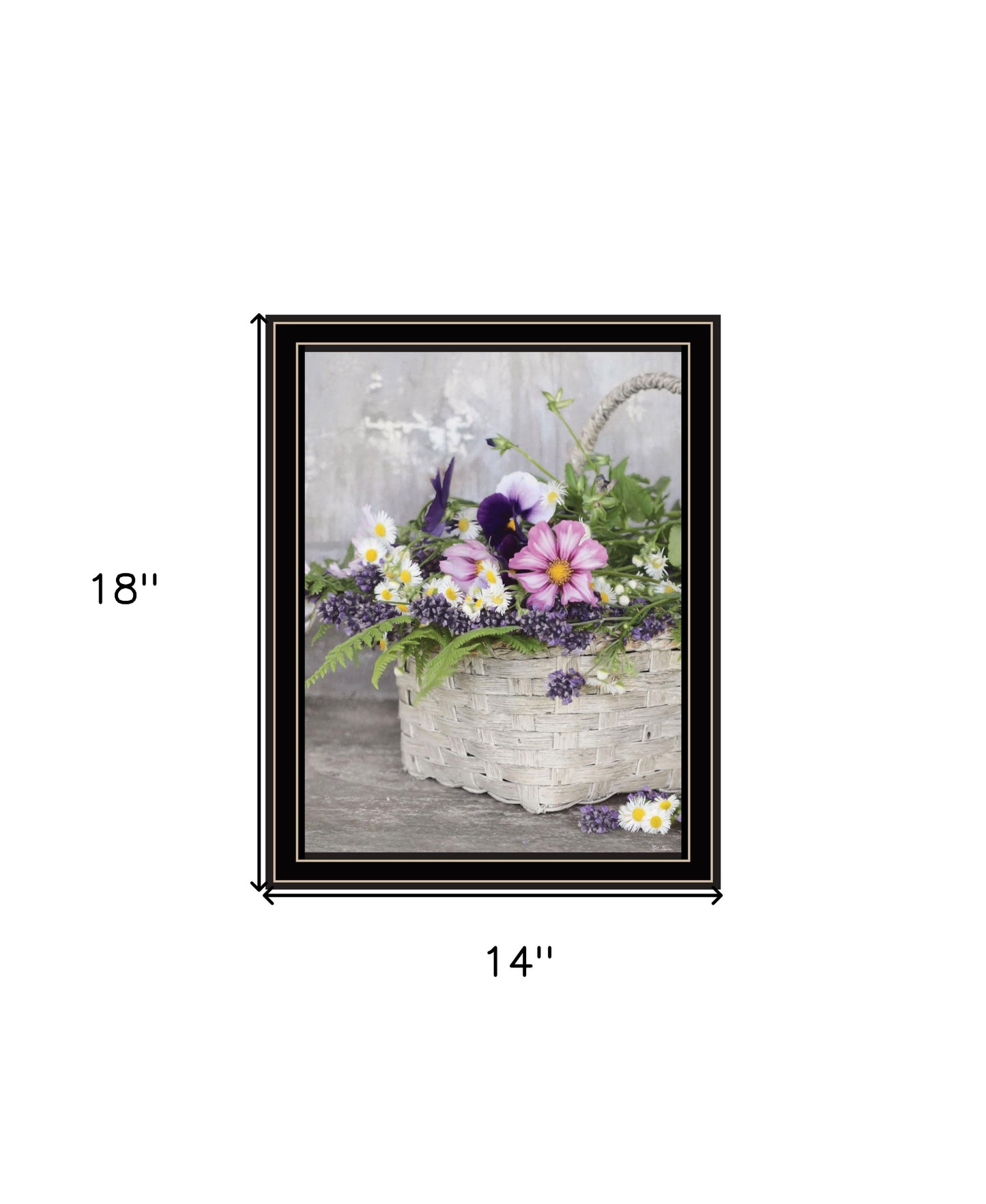 Fresh Garden Basket Black Framed Print Wall Art