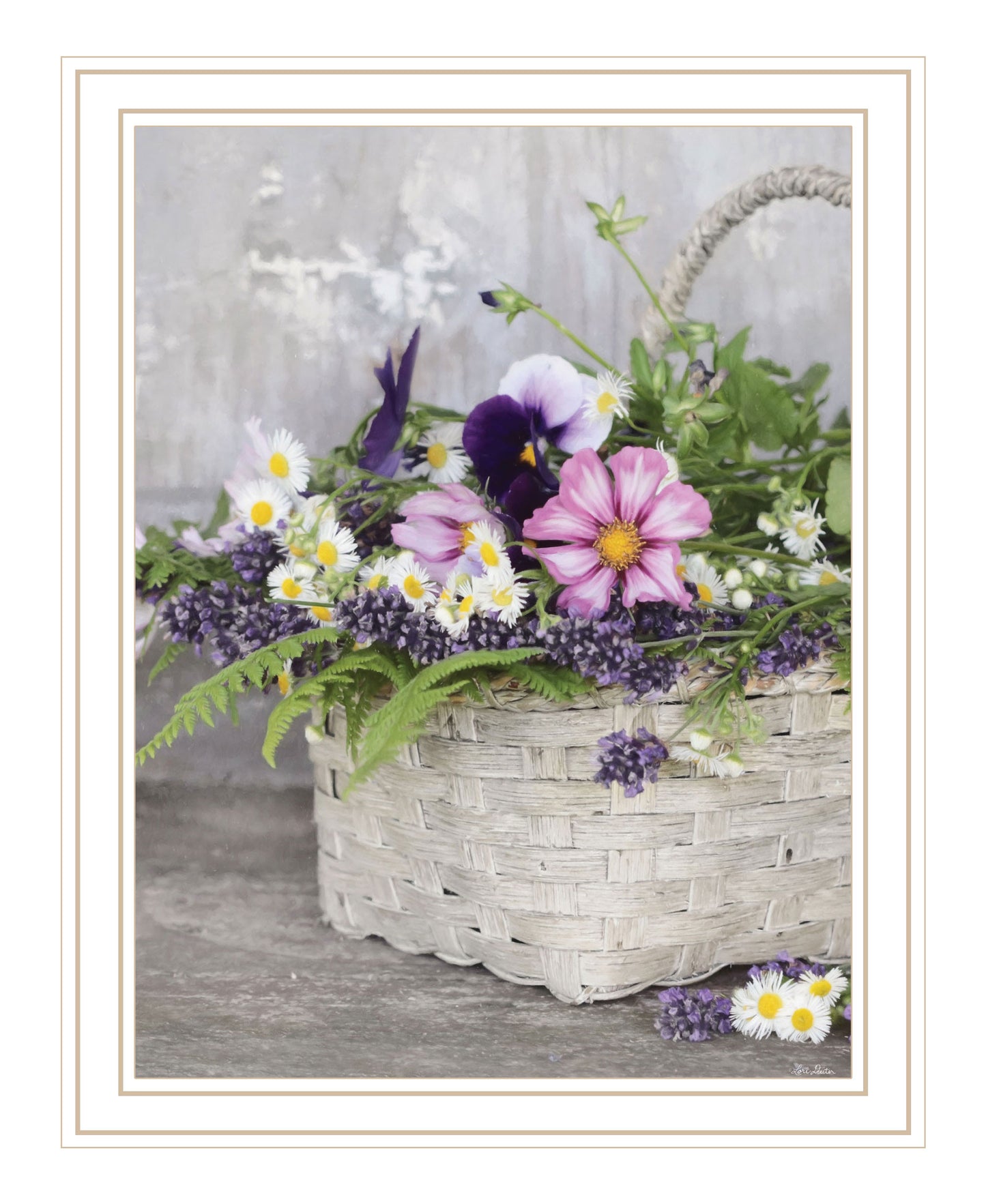 Fresh Garden Basket Black Framed Print Wall Art