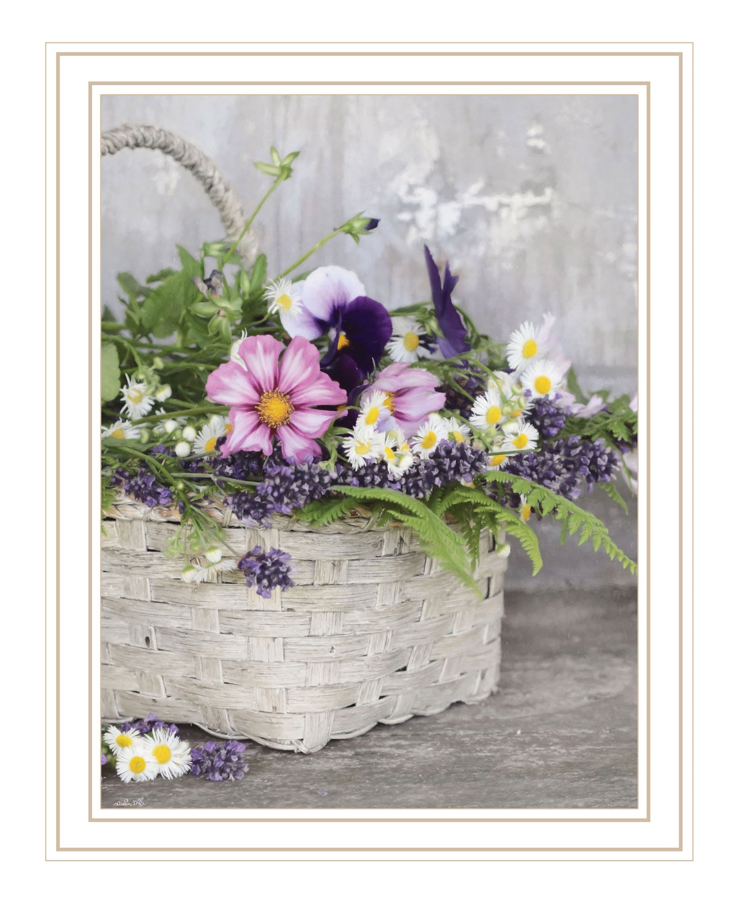 Fresh Garden Basket Black Framed Print Wall Art