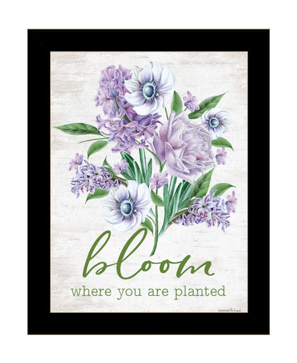 Bloom Where You Are Planted Black Framed Print Wall Art