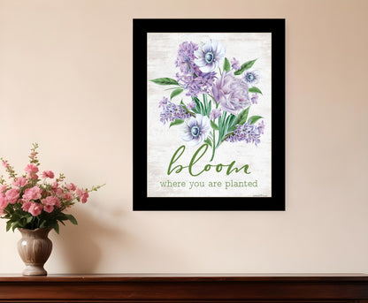 Bloom Where You Are Planted Black Framed Print Wall Art