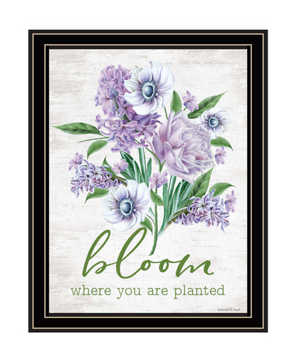 Bloom Where You Are Planted Black Framed Print Wall Art