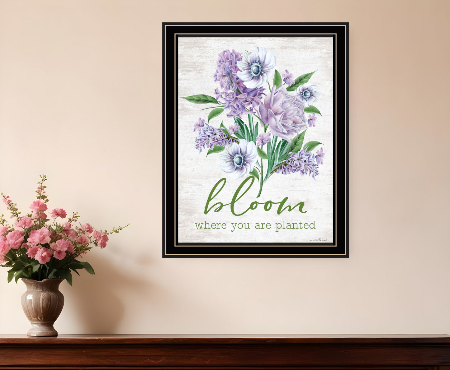 Bloom Where You Are Planted Black Framed Print Wall Art