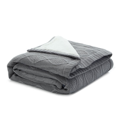 60" X 50" Dark Slate Gray Knitted Acrylic Throw Blanket