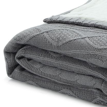 60" X 50" Dark Slate Gray Knitted Acrylic Throw Blanket