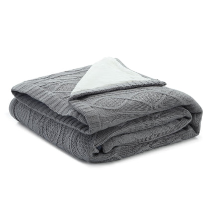 60" X 50" Dark Slate Gray Knitted Acrylic Throw Blanket