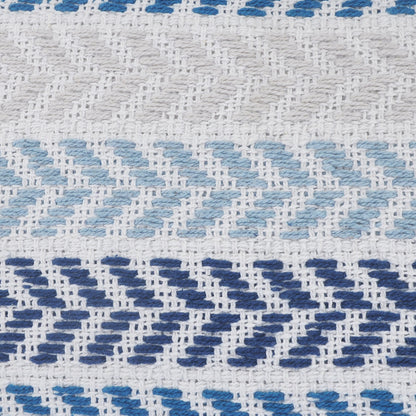 Set of Two 18" X 18" Blue Beach Chevron Cotton Zippered Pillow