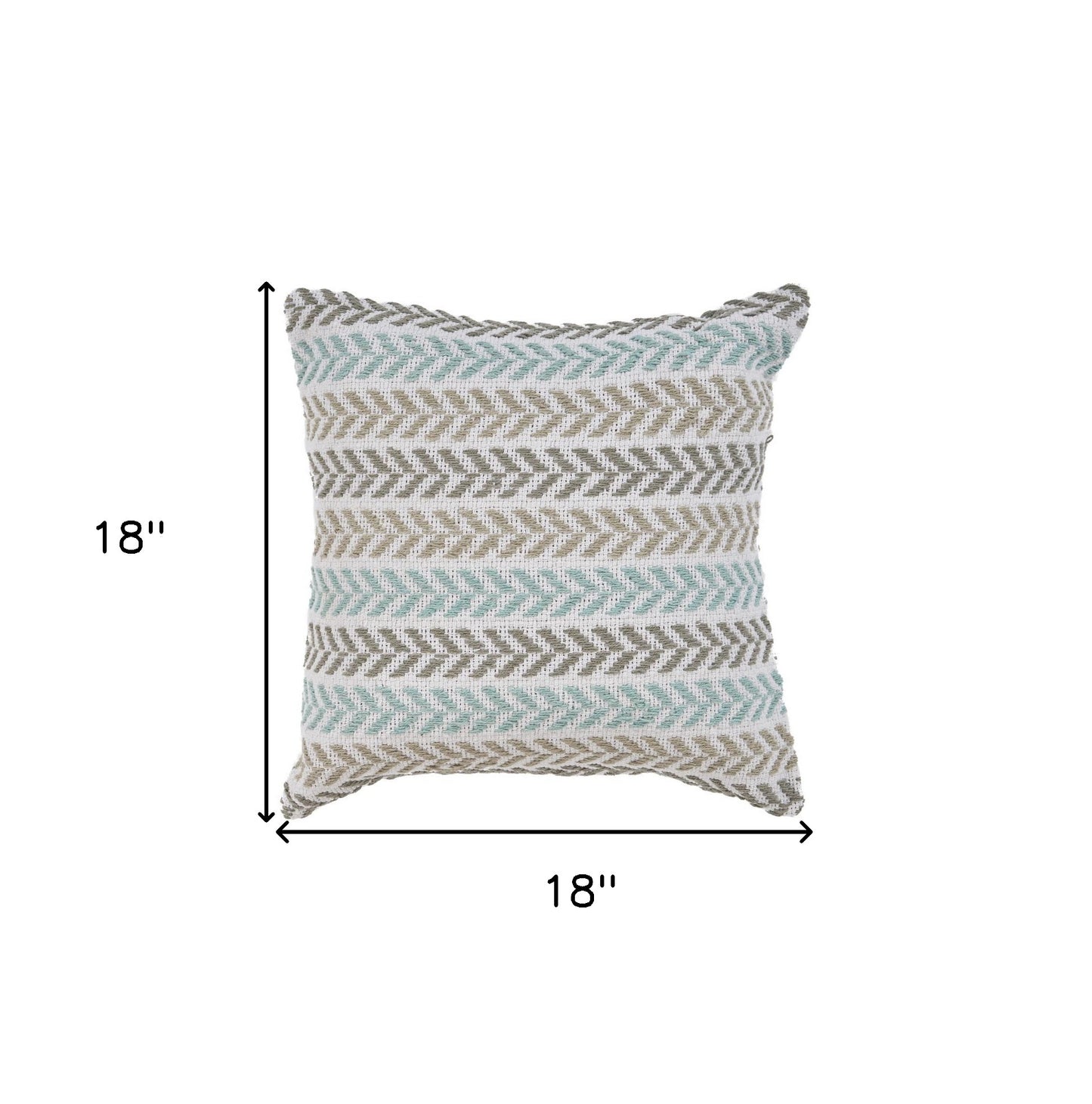 Set of Two 18" X 18" Blue Beach Chevron Cotton Zippered Pillow