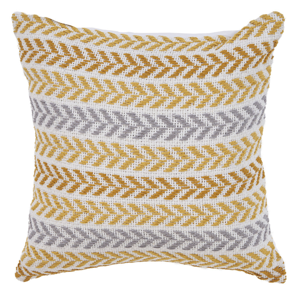 Set of Two 18" X 18" Blue Beach Chevron Cotton Zippered Pillow