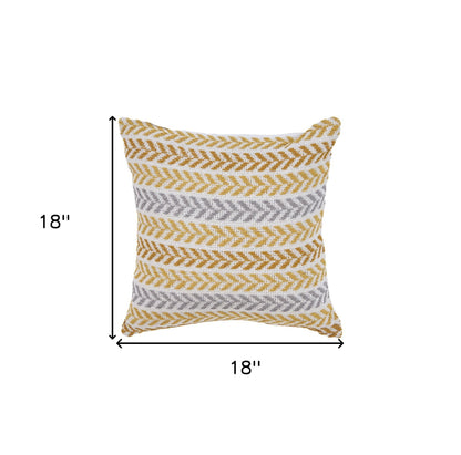 Set of Two 18" X 18" Blue Beach Chevron Cotton Zippered Pillow