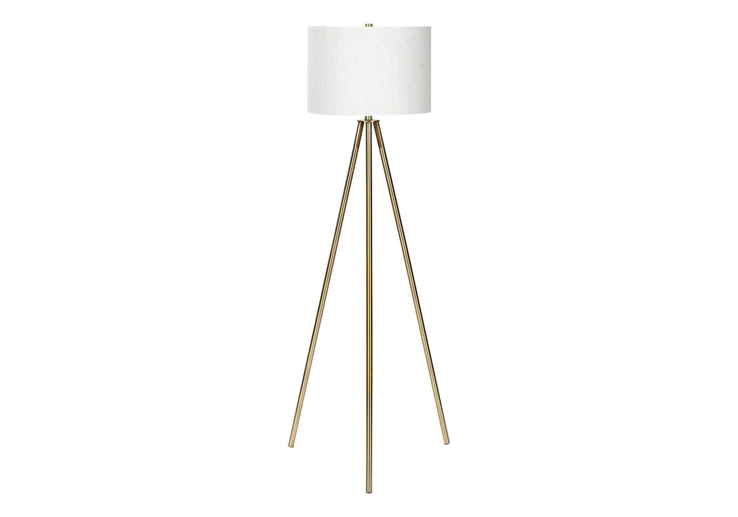 63" Matte Gold Floor Lamp with Cream Drum Shade