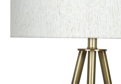 63" Matte Gold Floor Lamp with Cream Drum Shade