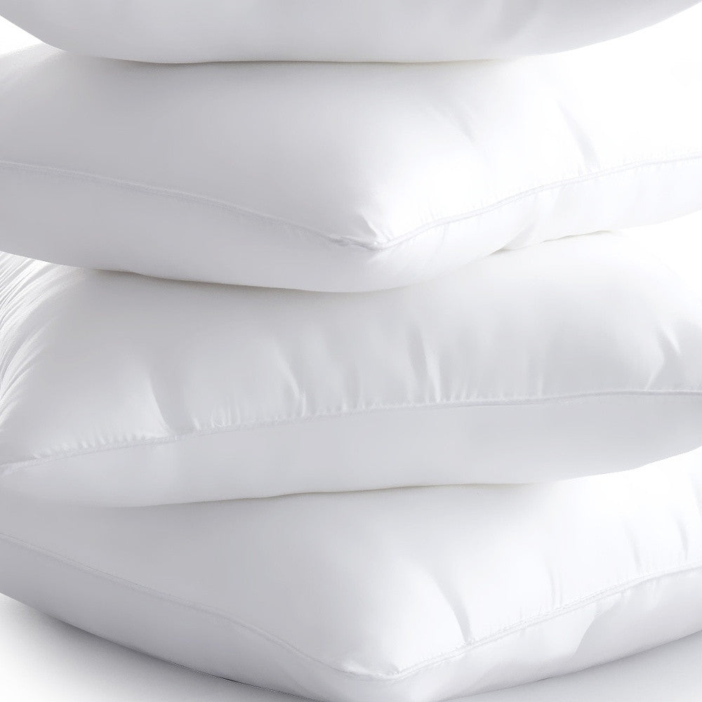 Set of Four 18" White Microfiber Throw Pillow Inserts