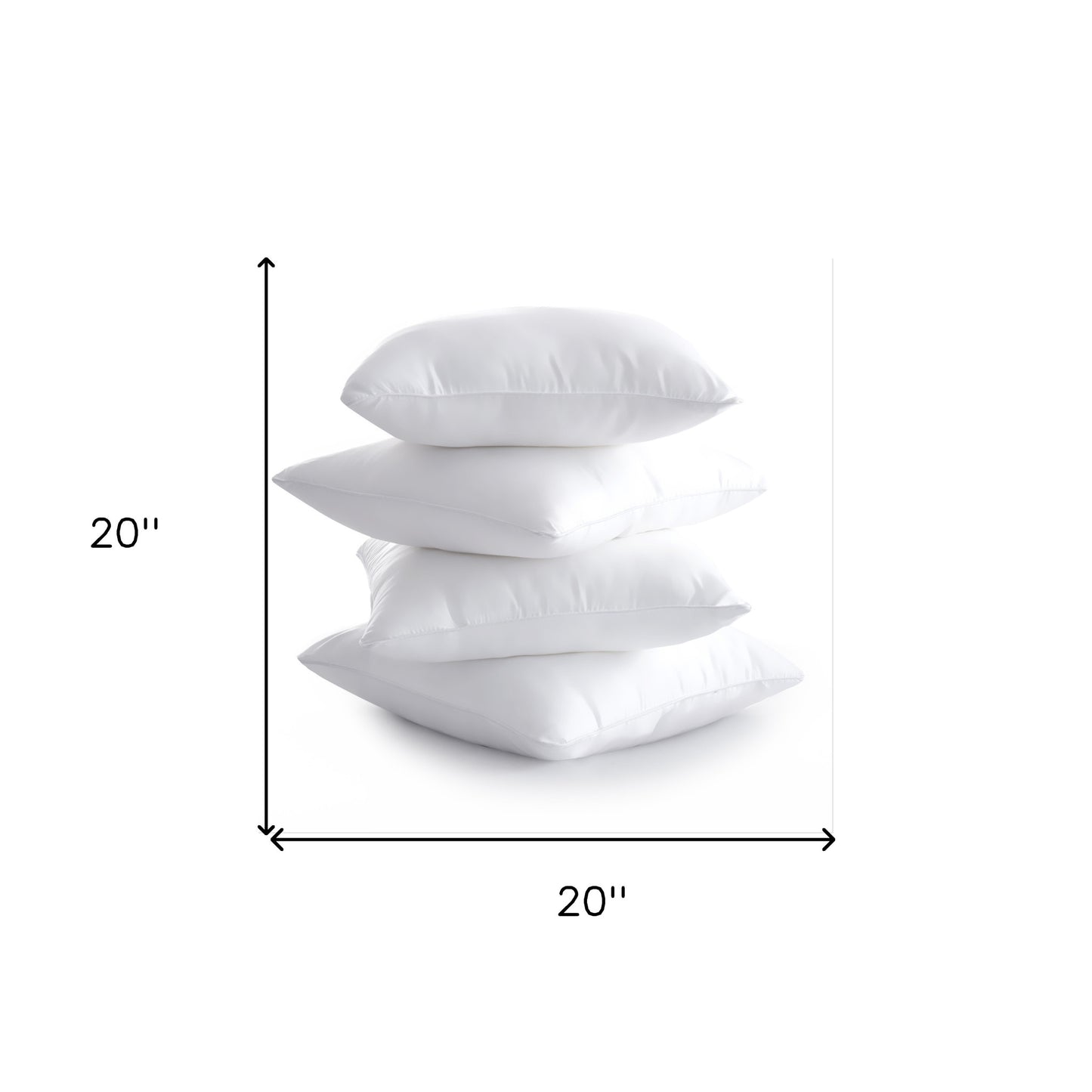 Set of Four 20" Microfiber Indoor Outdoor Throw Pillow Inserts