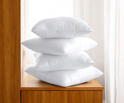 Set of Four 22" White Microfiber Throw Pillow Inserts